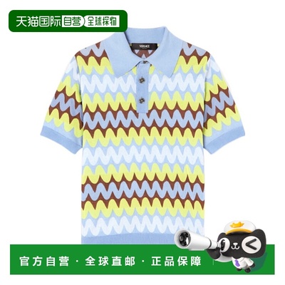 香港直邮VERSACE 男士T恤 10198621A140456V130 SS2025 蓝色