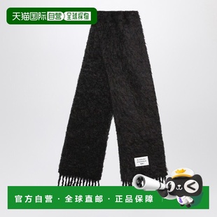1h可退 香港直邮Acne Studios 艾克妮 男士 黑色羊毛带Logo围巾 C