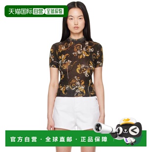 1h可退 香港直邮潮奢 versace 范思哲 女士 黑色 Outline Barocco