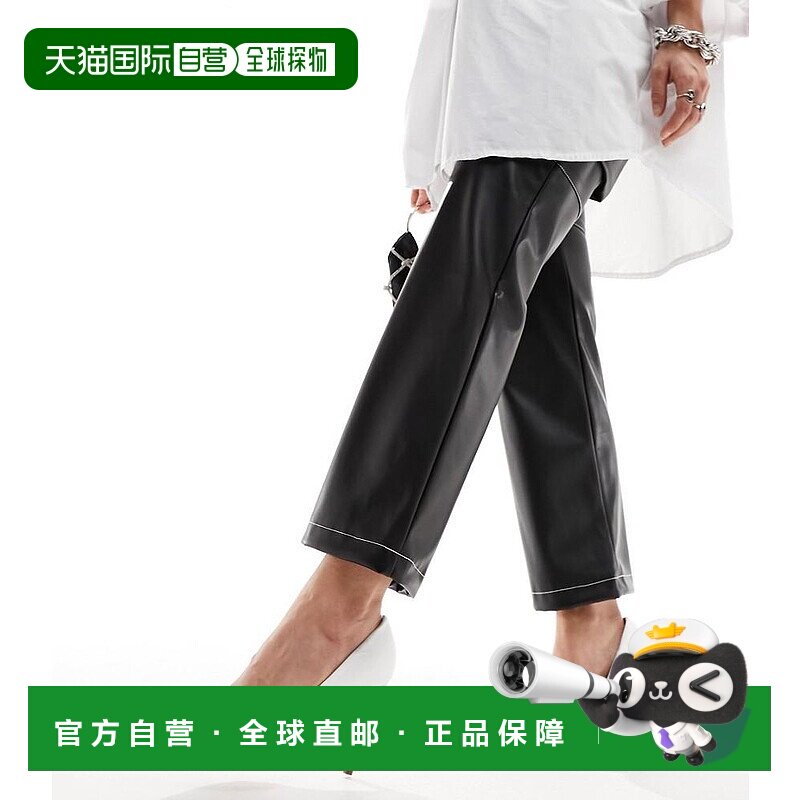 1h可退 香港直邮潮奢 ASOS 女士 Paphos 设计宽版尖头高跟绸缎浅(