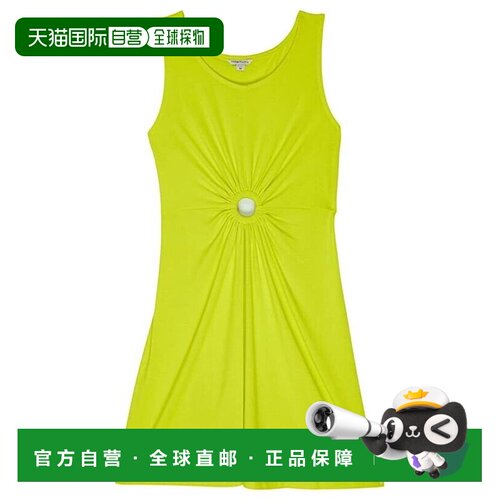 自营Habitual Draped Dress Girls Green Stretch Cut Out Scoop