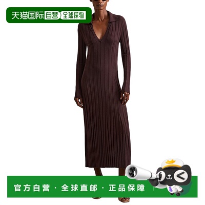 自营Reiss Winnie Wool-Blend Dress - burgundy 美国奥莱直发