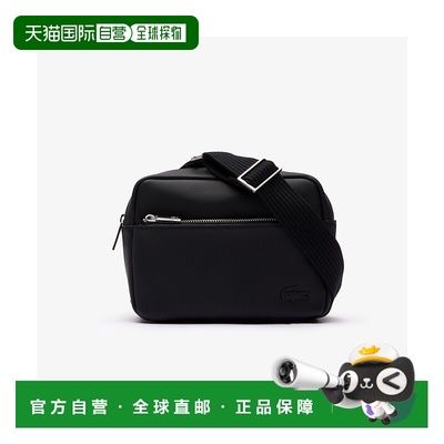 日潮跑腿LACOSTE法国鳄鱼 男士经典单肩包 black FREE NH4427HC