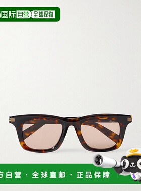 1h可退 香港直邮潮奢 zegna 杰尼亚 男士 方形框龟甲色醋纤太阳眼