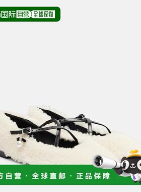 1h可退 香港直邮潮奢 Jimmy Choo 周仰杰 女士 Eleri 毛羊皮芭蕾