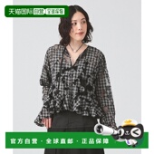 衬衫 1h可退 女士 蓝白格纹蕾丝拼接宽松短款 日本直邮Ray BEAMS