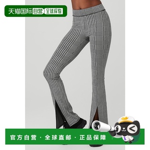 女款 喇叭形提花高腰格伦格纹休闲裤 w51210rTit yoga 香港直邮alo