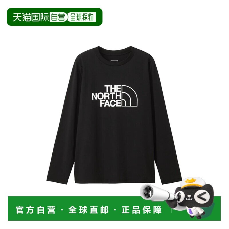 日本直邮THE NORTH FACE T恤 大号标志 速干运动服黑色上衣