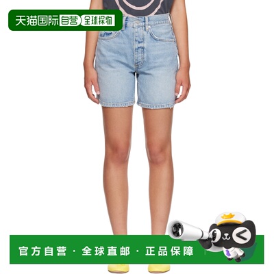 1h可退 香港直邮ANINE BING 女士 蓝色 Delaney 牛仔短裤 A051225