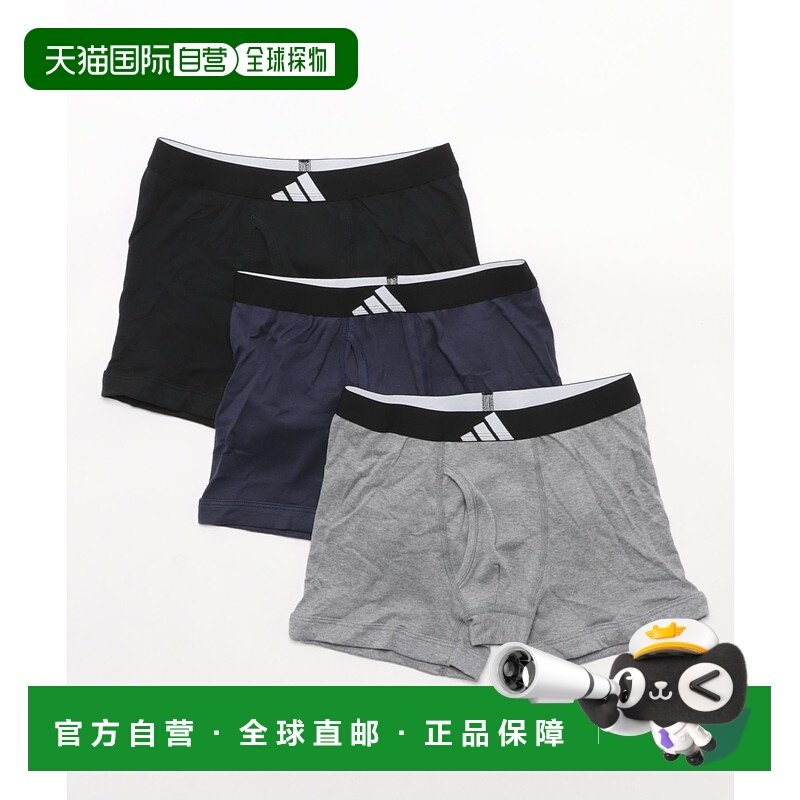 1h可退 日本直邮adidas 男士品牌logo三条装 Boxer内裤 AP93新款