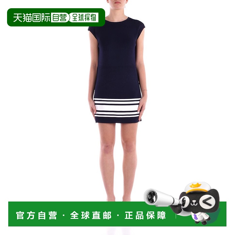 1h可退 香港直邮Lauren Ralph Lauren 女士 條紋圓領迷你連身裙 2