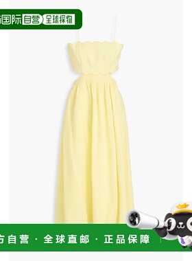 1h可退 香港直邮潮奢 ZIMMERMANN 女士 剪口亚麻中长连衣裙 1760D