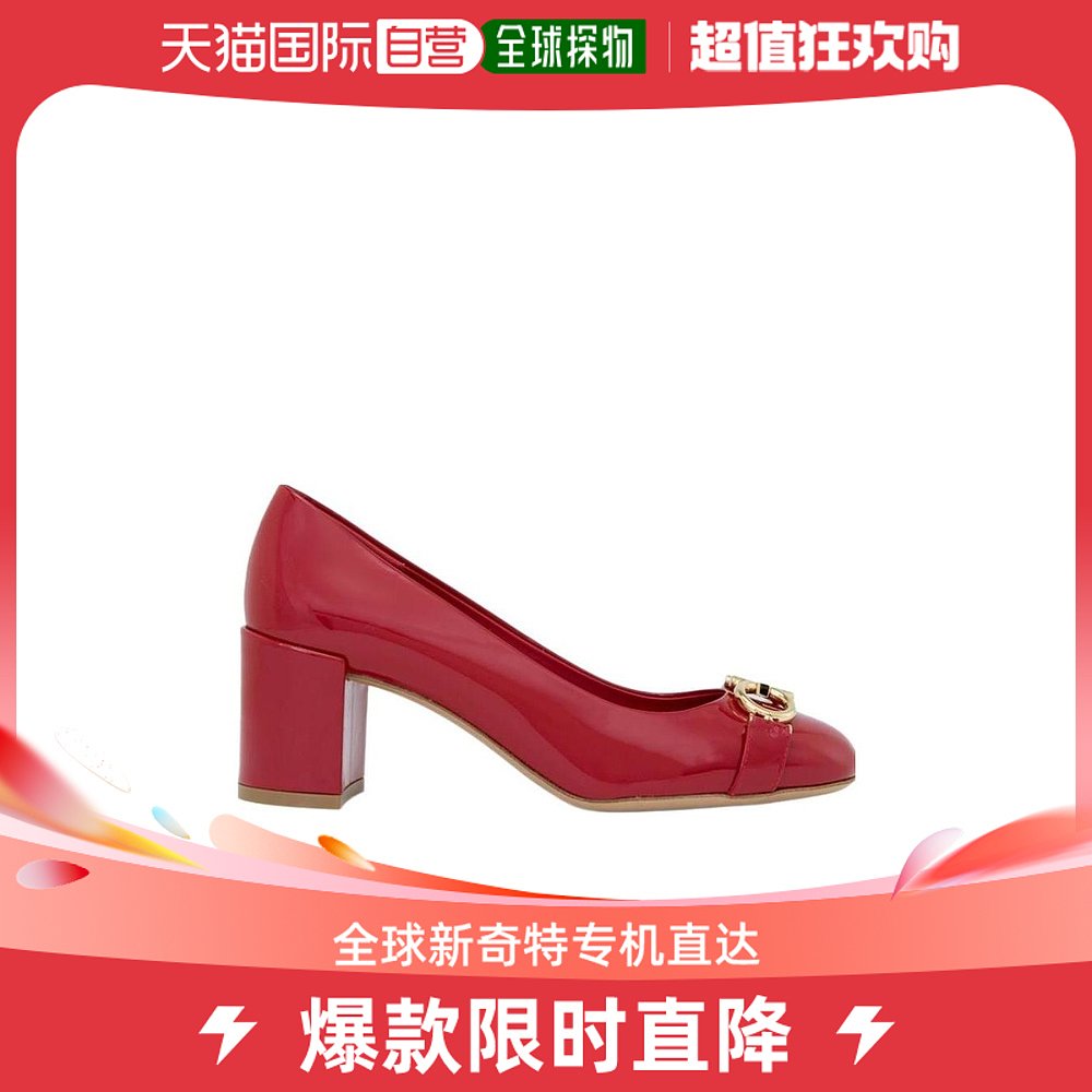 香港直邮潮奢 Salvatore Ferragamo女士徽标扣饰高跟鞋