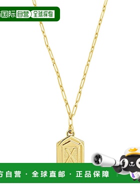sterling forever六边形标签初始项链-gold-x 【美国奥莱】直发