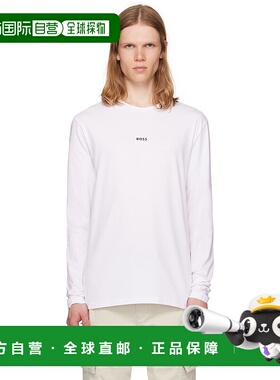 香港直邮潮奢 BOSS 波士 男士 白色 Long-Sleeved Stretch Cotton