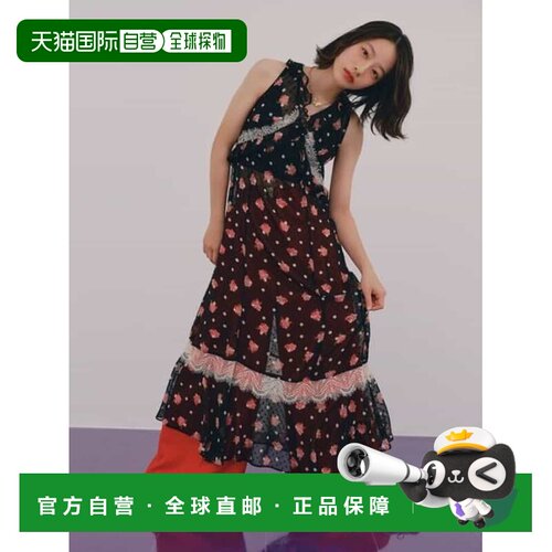 日本直邮LILY BROWN ANNA SUI 联名 连衣裙 印花吊带 棕色女装