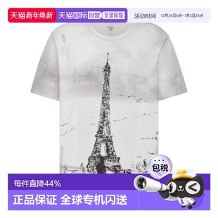 Women迪奥经典 香港直邮DIOR T恤 徽标短袖 亚麻 24FW