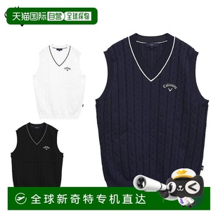 高尔夫服装 日本直邮Callaway C25119100 男士 人字纹V领针织背心