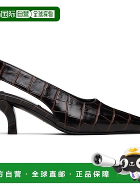 1h可退 香港直邮潮奢 TOTÊME 女士 棕色 Classic Croco-Embossed