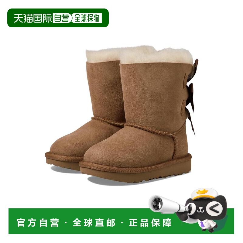 1h可退 UGG Kids|Bailey 纽扣蝴蝶结雪地靴童鞋透气女鞋图片
