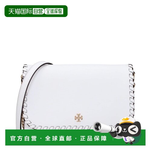 自营Tory Burch Leather Clutch Women's Bag - white 美国奥莱直