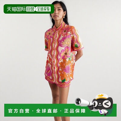 1h可退 香港直邮潮奢 FARM RIO 女士 Spring Affair 印花亚麻混纺