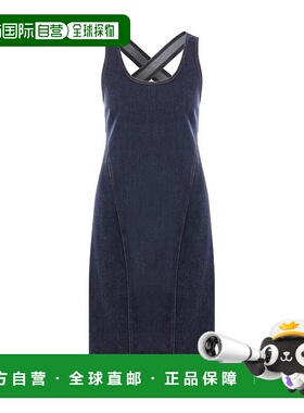 香港直邮Alaia 交叉带设计无袖连衣裙 AA9R13005T573
