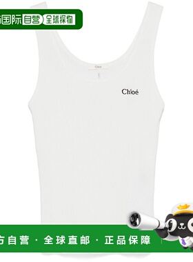 香港直邮CHLOÉ 女士背心吊带 CH25SJH12180101 CO 白色 针织背心