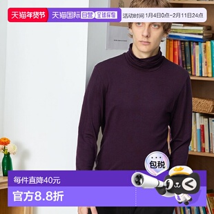 日本直邮Uniqlo Uniqlo 极暖Heattech羊绒混纺高领9分袖T恤 48144