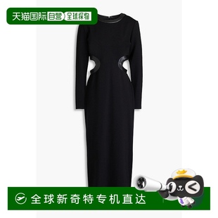 467579ABLK 1h可退 香港直邮Staud 女士 剪口弹性针织中长连衣裙