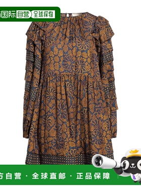 1h可退 香港直邮潮奢 ULLA JOHNSON 女士 短款连衣裙 purple紫色