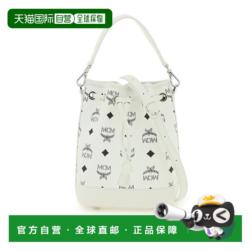 香港直邮MCM 女士斜挎包 MWDCSDU03WT AW2023 白色 logo字母印花