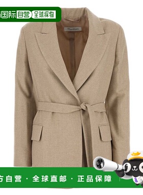 1h可退 香港直邮MaxMara 麦斯玛拉 女士 Randers 束帶夾克 251104