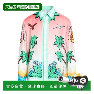 1h可退 香港直邮Casablanca 男士 花纹衬衫 pink粉色 舒适时尚