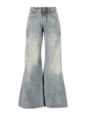 BALENCIAGA 女士牛仔裤 821875TNW655760 AW2024 灰色