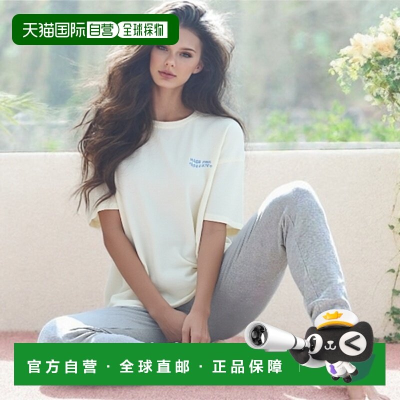 韩国直邮MARKM 女士女装T恤MIIBC88510_WH (W) WAVE SLOGAN GRAPHI