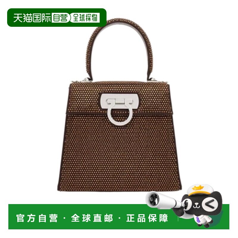 香港直邮Salvatore Ferragamo 水晶顶部手柄手提包单肩包 214490