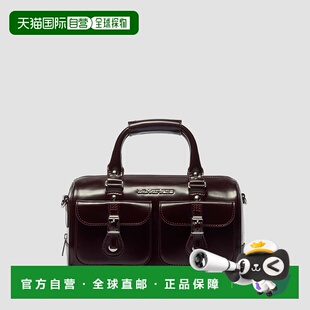 自营欧洲直邮DrMartens马丁大夫 Off女士红褐色皮革手提包 Rub