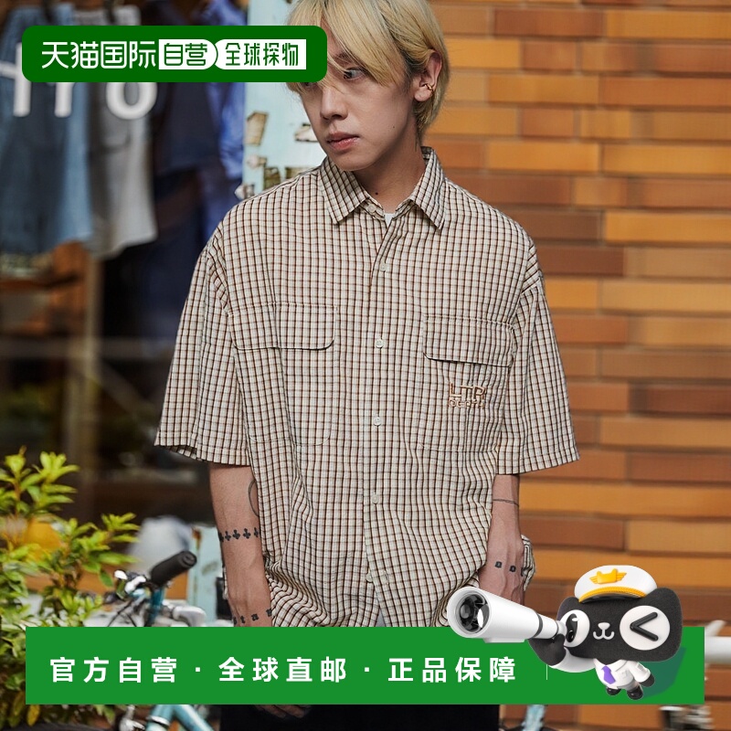 1h可退 日本直邮LTR DEPTH 男士女士兼用迷你格纹Logo短袖衬衫 LD