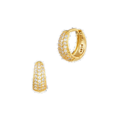 自营 savvy cie jewels18K 金纯银白色 CZ 环形耳环 - 金色 美国