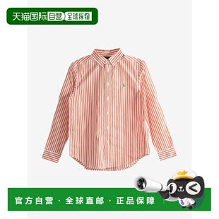 拉夫劳伦polo ralph lauren 男童条纹长袖棉府绸运动衬衫