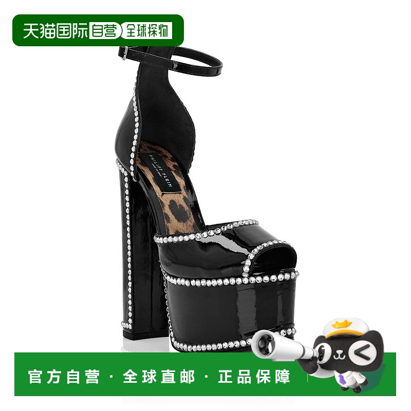 自营 philipp plein漆皮厚底凉鞋高跟鞋-黑色 【美国奥莱】直发