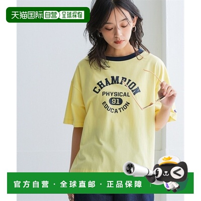 日本直邮冠军 Champion 女士印花短款Ringer T恤 CHV0225B0002