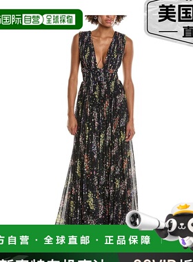 自营 AMUR Valentino 深 V 礼服 - 黑色 美国奥莱直发服饰连衣裙