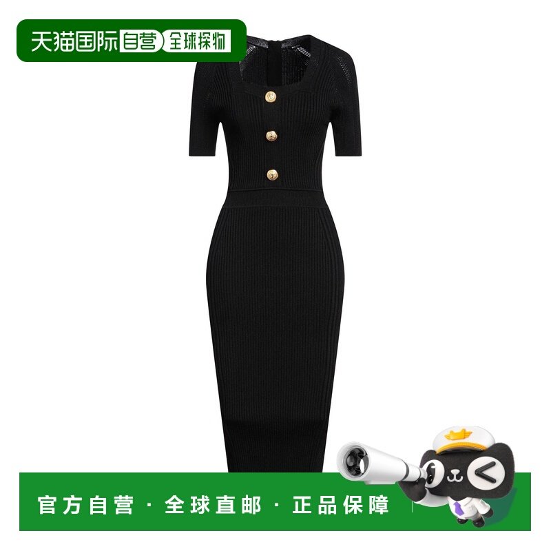香港直邮Balmain 巴尔曼 女士 紧身连衣裙 black黑色 舒适时尚,女装/女士精品,连衣裙,淘宝优惠券,粉丝福利购,淘宝优惠卷