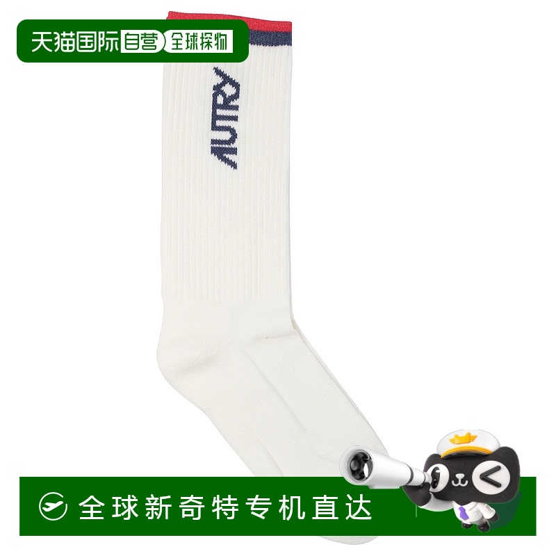 1h可退 香港直邮AUTRY 男士袜子 SOPUE8FS SS2025 白色 Logo cott