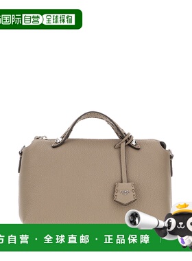香港直邮Fendi 芬迪 女士 Dove By The Way 灰色皮革中号手袋 8BL