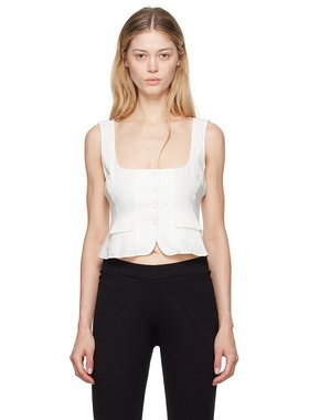 潮奢 Danielle Guizio 女士 白色 Adelina 上装 P24109W085