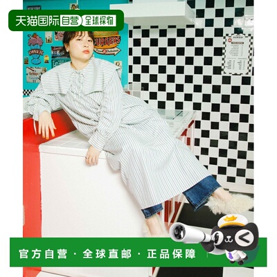 1h可退 日本直邮KBF 丸山礼合作款方领条纹连衣裙 KB4726F150