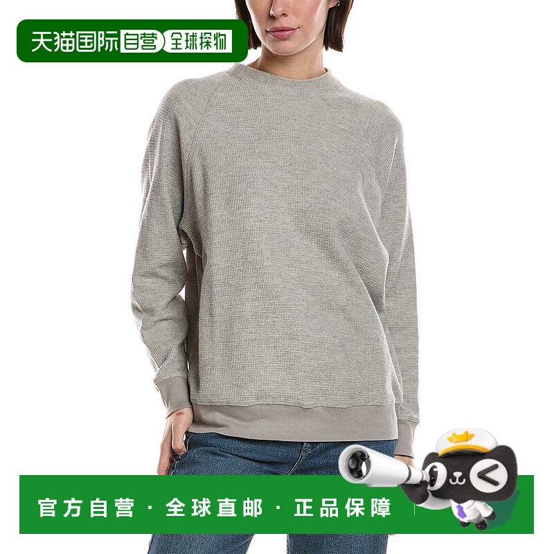 自营James Perse Brushed Thermal Mock Neck Cashmere-Blend Top